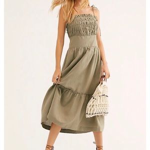 NWT Free People Late Checkout Midi Dress. Medium.